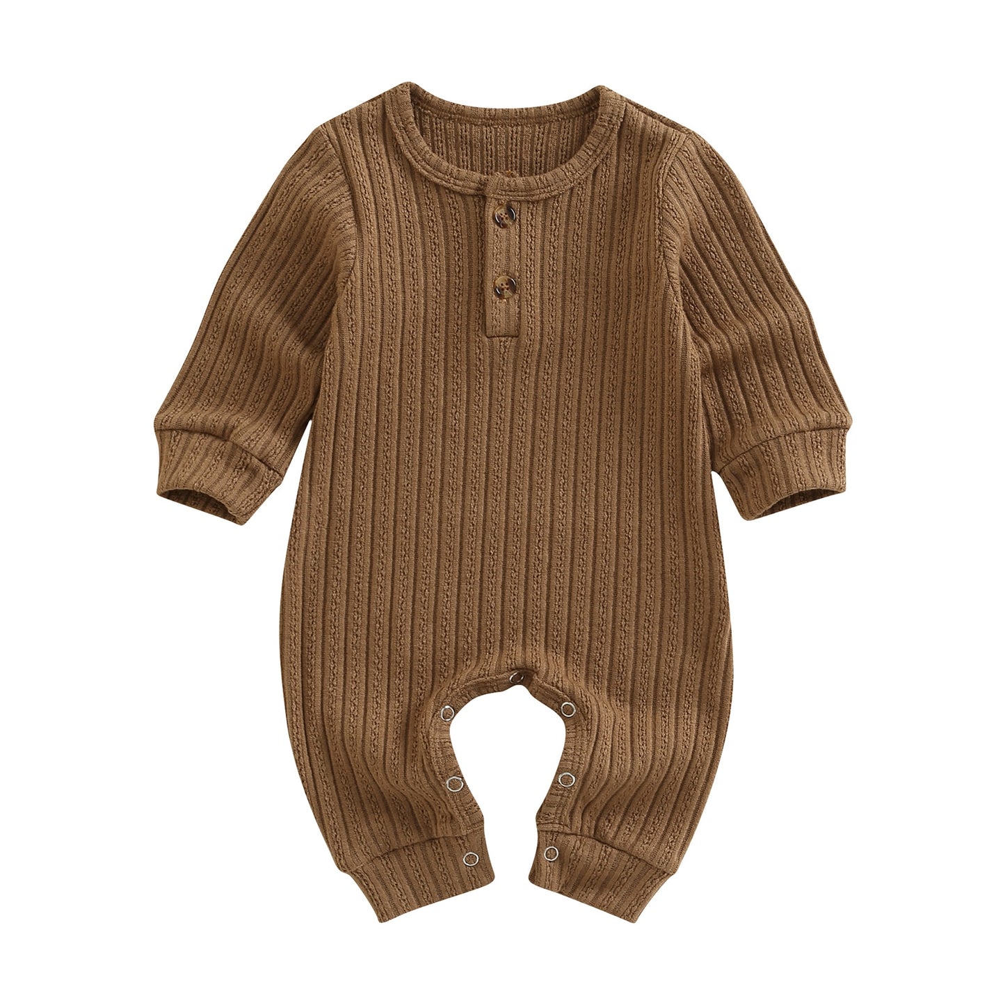 Infant Baby Girl Boy Autumn Romper Long Sleeve Solid O-Neck Jumpsuit