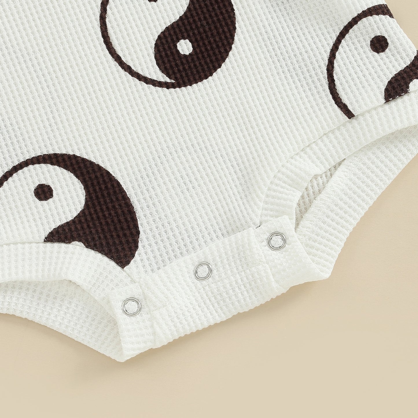 Infant Baby Boy Girl Ying Yang Print Long Sleeve Bubble Romper