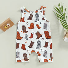 Load image into Gallery viewer, Infant Baby Girls Boys Jumpsuit Avocado Boots Print Button Tank Romper
