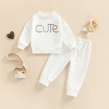 Load image into Gallery viewer, 2 Piece Cute Baby Toddler Girl Long Sleeve Jogger Jumpsuit Pants Outfit Set
