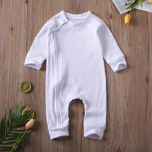 Load image into Gallery viewer, Rib Knit Neutral Tone Infant Baby Boy Girl Romper Full Zip Jumpsuit
