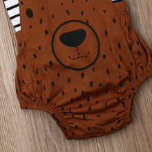 Load image into Gallery viewer, 2 Piece Bear Face Infant Toddler Boy Girl Top and Overall Romper
