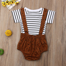 Load image into Gallery viewer, 2 Piece Bear Face Infant Toddler Boy Girl Top and Overall Romper

