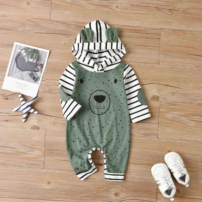 Hooded Teddy Bear Baby Infant Boy Girl Long Sleeve Hooded Romper Jumpsuit