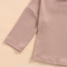 Load image into Gallery viewer, 2 Piece Neutral Boho Rainbow Toddler Girl Boy Rib Knit Top with Jogger Bottoms Set
