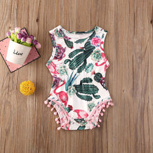 Load image into Gallery viewer, Cactus and Succulent Baby Infant Girl Pom Pom Romper
